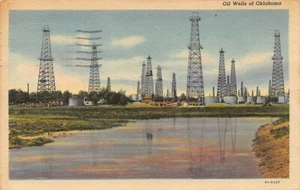 Postal OK: Oil Wells of Oklahoma, lino vintage, publicado 1957 - Imagen 1 de 2