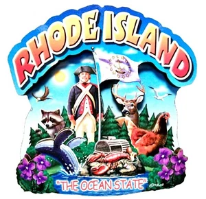 Rhode Island the Ocean State Artwood Montage Kühlschrankmagnet - Bild 1 von 1