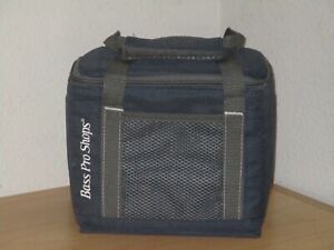 Bass Pro Shops Blue Black Zipper Cooler Bag Mesh Pocket 10 x 8 Good Condition