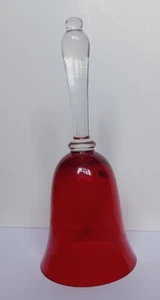 ViINTAGE RUBY RED BOHEMIA CZECH. GLASS BELL 9 INCHES - Picture 1 of 3