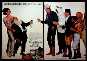 1966 White Horse Blended Scotch Whisky Park The Reindeer Santa Vintage Print Ad - Picture 1 of 1