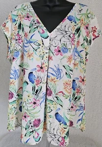 Daniel Rainn Damen Shirt Oberteil Bluse Größe XL X Large Kurzarm V-Ausschnitt - Bild 1 von 24