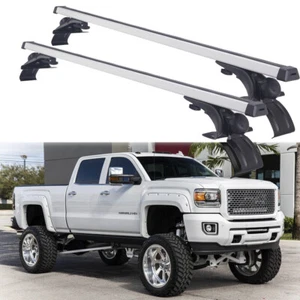 53" Top Roof Rack Cross Bar Luggage Cargo Carrier Aluminum For GMC Sierra 2500HD - Picture 1 of 10