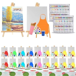 370 Pcs Art Painting Kit Supplies Set for Kids to Party - 200 Paint Brushes, ... - Picture 1 of 6