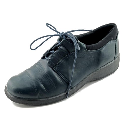 Scarpe Oxford stringate CLARKS blu navy 7 M pelle morbida comode