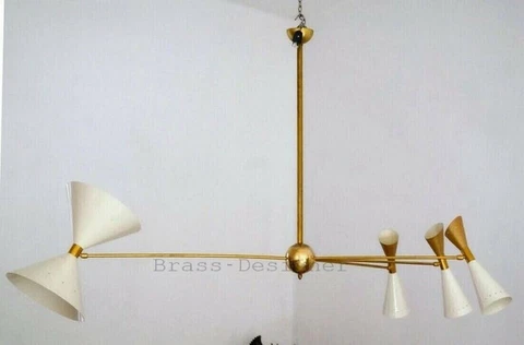 Stilnovo Style 4 Lights Modern Brass Sputnik Chandelier Both Side Lights Cover
