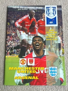 1999 FA Cup Semi-Final Manchester United v Arsenal UNUSED COND' Man Utd Treble - Picture 1 of 4