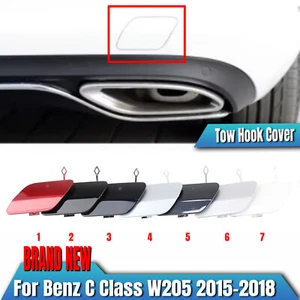 Schwarz Hintere Stoßstange Abschlepphaken Abdeckung Für Benz C-Klasse W205 15-21 - Picture 1 of 15