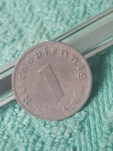1943 WW2 1 Reichspfennig~ Germany, Heavily Circulated - Picture 1 of 12