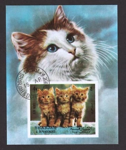 KATZEN, KÄTZCHEN * Sharjah Mini Block ** tolles Geschenk **  - Bild 1 von 1