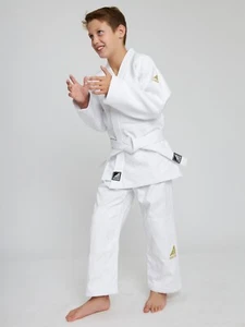 Uniforme de judo y pantalones y cinturón Gi. Artículos deportivos de algodón de calidad de doble tejido blanco - Imagen 1 de 5