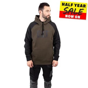 Sudadera con Capucha Caterpillar Raglán Para Hombres Cómoda Informal Trabajo Sudadera con Capucha Verde Ejército - Imagen 1 de 5