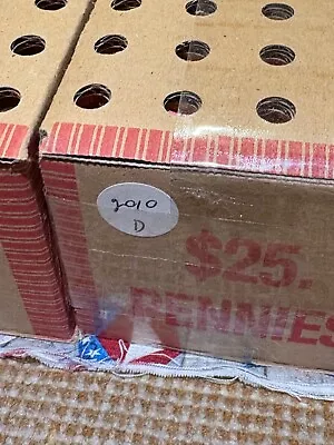 2010 D LINCOLN PENNIES BOX 50 SEALED ROLLS IN SEALED/UNOPENED BOX FREE SHIPPING - Image 1 of 3