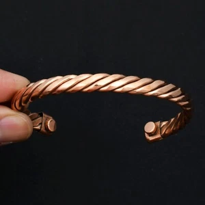 Magnetic Heavy Rope Solid Copper Wire Warpped Adjustable Bangle Jewelry ZS 11 - Picture 1 of 5