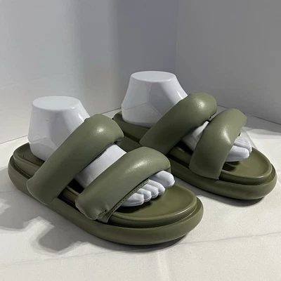 Cape Robbin KITTY Puffy Green Platform Slide Sandal Size  10 - Image 1 of 4