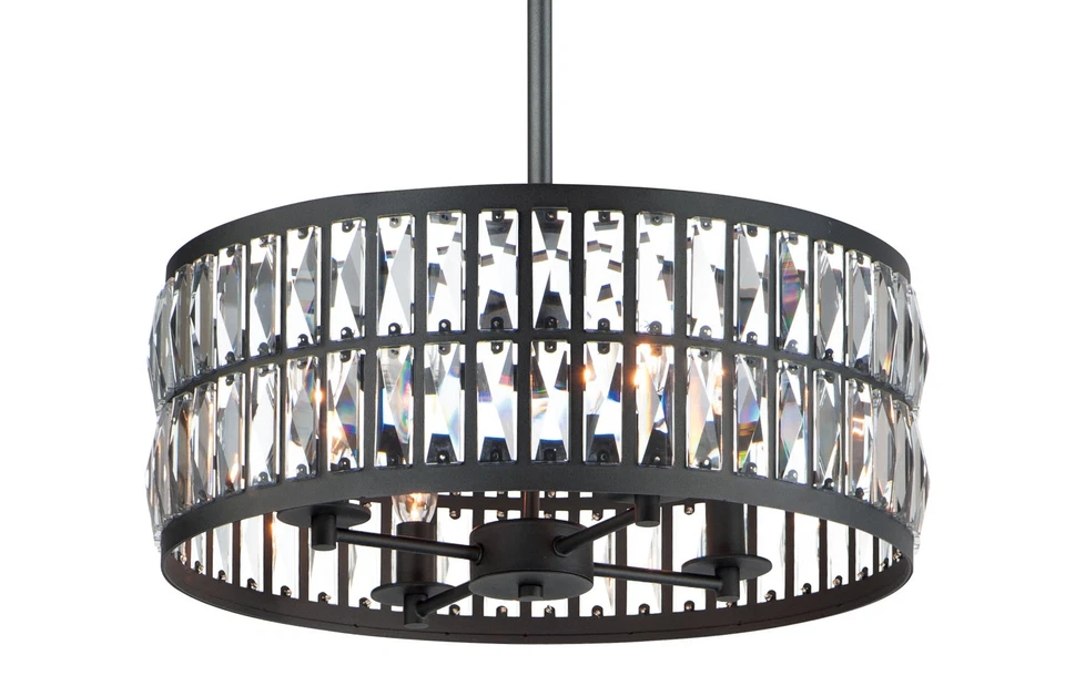 Maxim 21815BC Madeline 4 Light 20"W Crystal Pendant - Black - Image 1 of 4