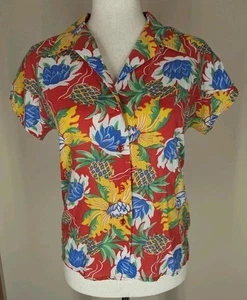 Camicia donna Donn Kenny Classics S/M floreale con bottoni manica corta top hawaiano - Foto 1 di 8
