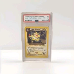 DARK AMPHAROS 1/105 2002 Neo Destiny HOLO Pokemon Card PSA 8 - Picture 1 of 2