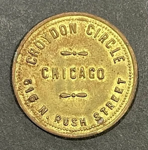 Moneta token commerciale da un dollaro vintage anni '40 Croydon Circle Hotel, Chicago, IL - Foto 1 di 2