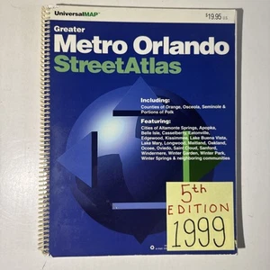 Greater Metro Orlando Street Atlas 1999 Universal Map Guide Kissimmee Florida FL - Picture 1 of 15