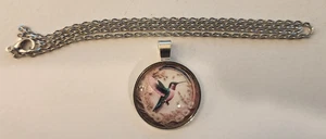 COLORIDO COLIBRÍ Colgante Collar Color Plata - 20" - Imagen 1 de 3