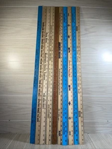 Vintage Advertising Yardstick Lot 10 Variety NO DUPLICATES Various Cities - Picture 1 of 8