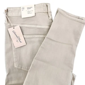 Pantalones de mezclilla ajustados de tiro alto para mujer Universal Thread beige talla 10 súper elásticos NUEVO - Imagen 1 de 13