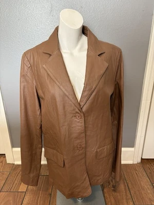 Chaqueta de cuero marrón Chadwick's para mujer talla 16 100 % cuero Foto 1 de 4