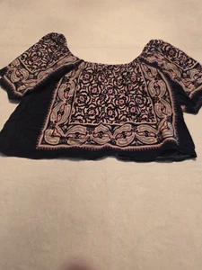 Forever 21 Damen Blumen Crop Top Mehrfarbig Kurzarm Größe M - Bild 1 von 7