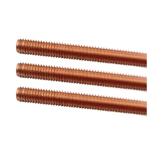 M4 M5 M6 M8 M10 M12 99.9% Pure Copper Threaded Rods Metric Thread Stud Bolts - Picture 1 of 8