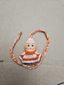 Vintage Miniature Kewpie Doll with Crochet Dress Necklace TBN - Picture 1 of 8