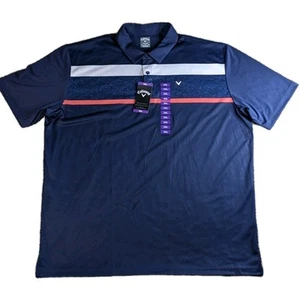 Callaway Golf Opti-Dri Peacoat Navy Polo Shirt Men's Size 2XL XXL NWT MSRP $70 - Picture 1 of 11