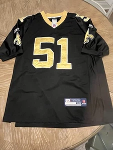 New Orleans Saints Vilma # 51 Jersey Black Gold NFL Reebok - Picture 1 of 7