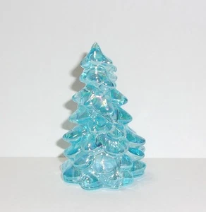 Mosser Glass Buffett Blue Carnival Mini Christmas Tree Figurine Made In USA - Picture 1 of 4