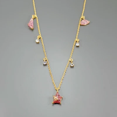 Jewellery Natural Tourmaline Necklace 925 Sterling Silver 17.75"/N27319 - Image 1 of 4