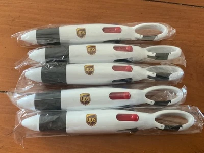 United Parcel Service (5) count lot of 4 color ink pens: red, green, blue,black - Image 1 of 4