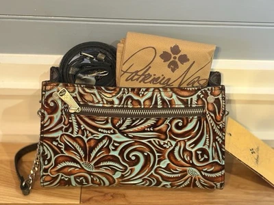 BOLSO DE MANO PATRICIA NASH CUERO TURQUESA NUEVO Foto 1 de 4