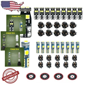 White T5 T10 LED Bulbs 30-Pack 12V Super Bright 50000Hr Dashboard Lamps - Picture 1 of 9