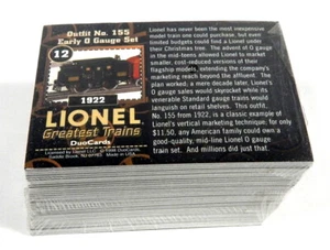 Juego de tarjetas coleccionables Duocards Lionel Greatest Trains 1998 (72) casi nuevo/como nuevo - Imagen 1 de 1