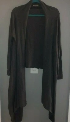 Cárdigan Largo Chalet Abierto Gris Oscuro Boho Largo Encogido de hombros Talla Grande Foto 1 de 4