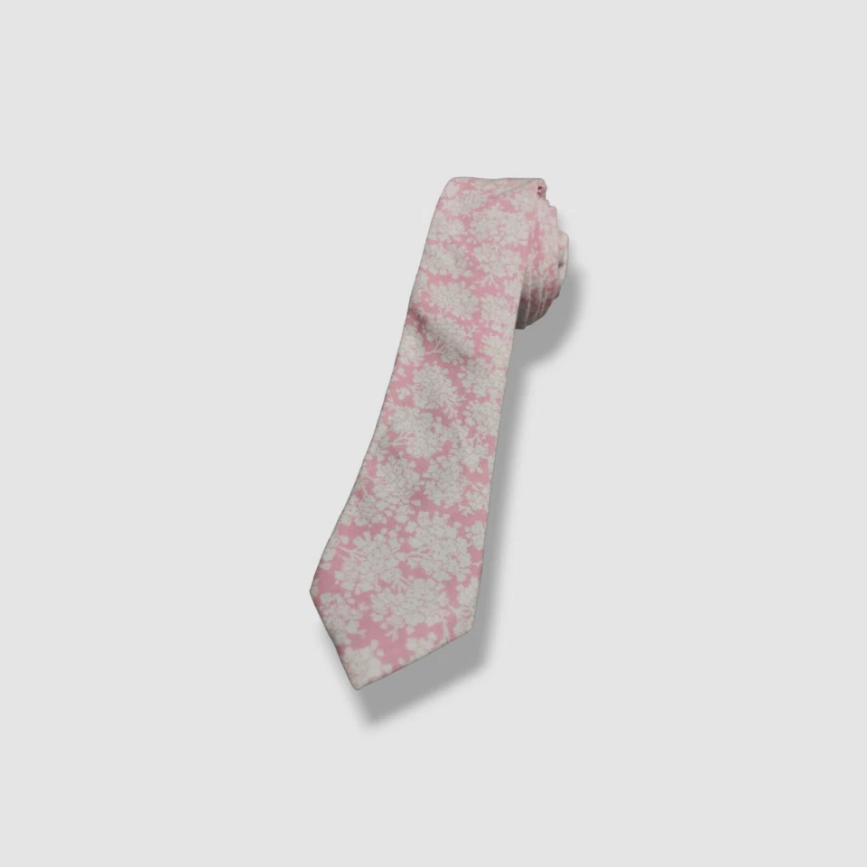 $55 Original Pingüino Hombres Rosa Floral Ajustado Algodón Corbata Cuello Talla 57 x 2.25 Foto 1 de 1