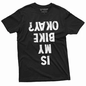 Camiseta divertida de motociclista para hombre Bicycle is my bike ok divertida texto al revés - Imagen 1 de 8