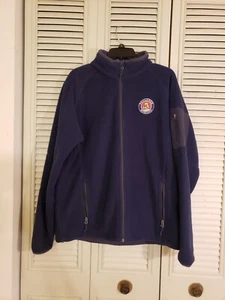 RARE Paulaner München Beer Fleece Full Zip Jacket Blue Mens Size Large - Picture 1 of 9