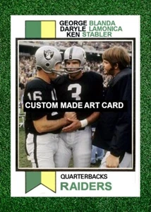 Daryle Lamonica Stabler Blanda 1973 Style  Custom Made Art Football Card Raiders - Picture 1 of 2
