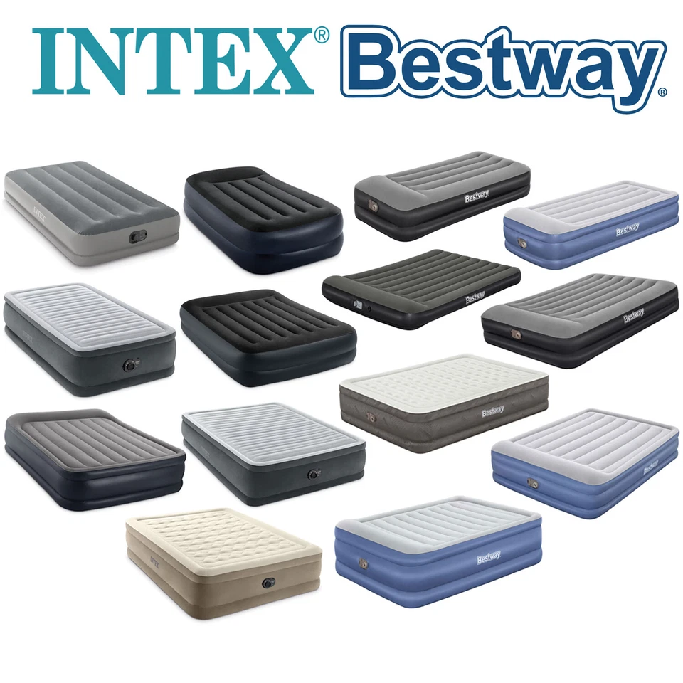 Intex & Bestway Luftbett Luftmatratze Gästebett Airbed + Pumpe selbstaufblasend - Bild 1 von 1