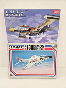 2X LOT 1/72 ACADEMY F2H-3/-4 BANSHEE #1626 + EMHAR F3H DEMON #EM3001 NEW KITS - Picture 1 of 3