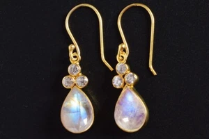 Arcobaleno Luna Orecchini 925 Argento Sterling Minimalista Regalo per Lei - Foto 1 di 6