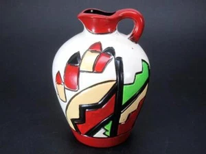 Vintage Raincloud Pottery Handled Pitcher Jug Hand Painted Abstract - Picture 1 of 3