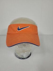 VINTAGE Nike Visor Hat Cap Strapback  Embroidered Swoosh Navy Orange Gray Tag