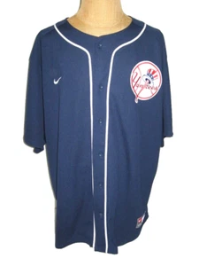 NEW YORK YANKEES Derek Jeter #2 Nike Jersey Men's 2XL Blue Full Buttons - Picture 1 of 7
